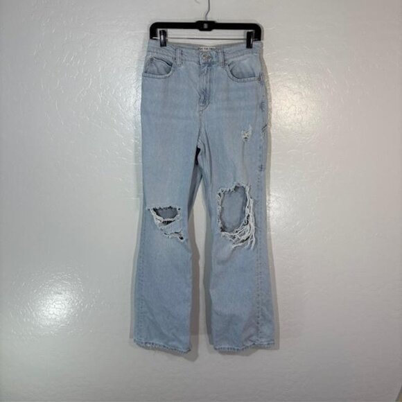 We The Free Jeans Womens 28 Light Wash Tinsley Baggy High Rise Distressed Ripped - Picture 1 of 8